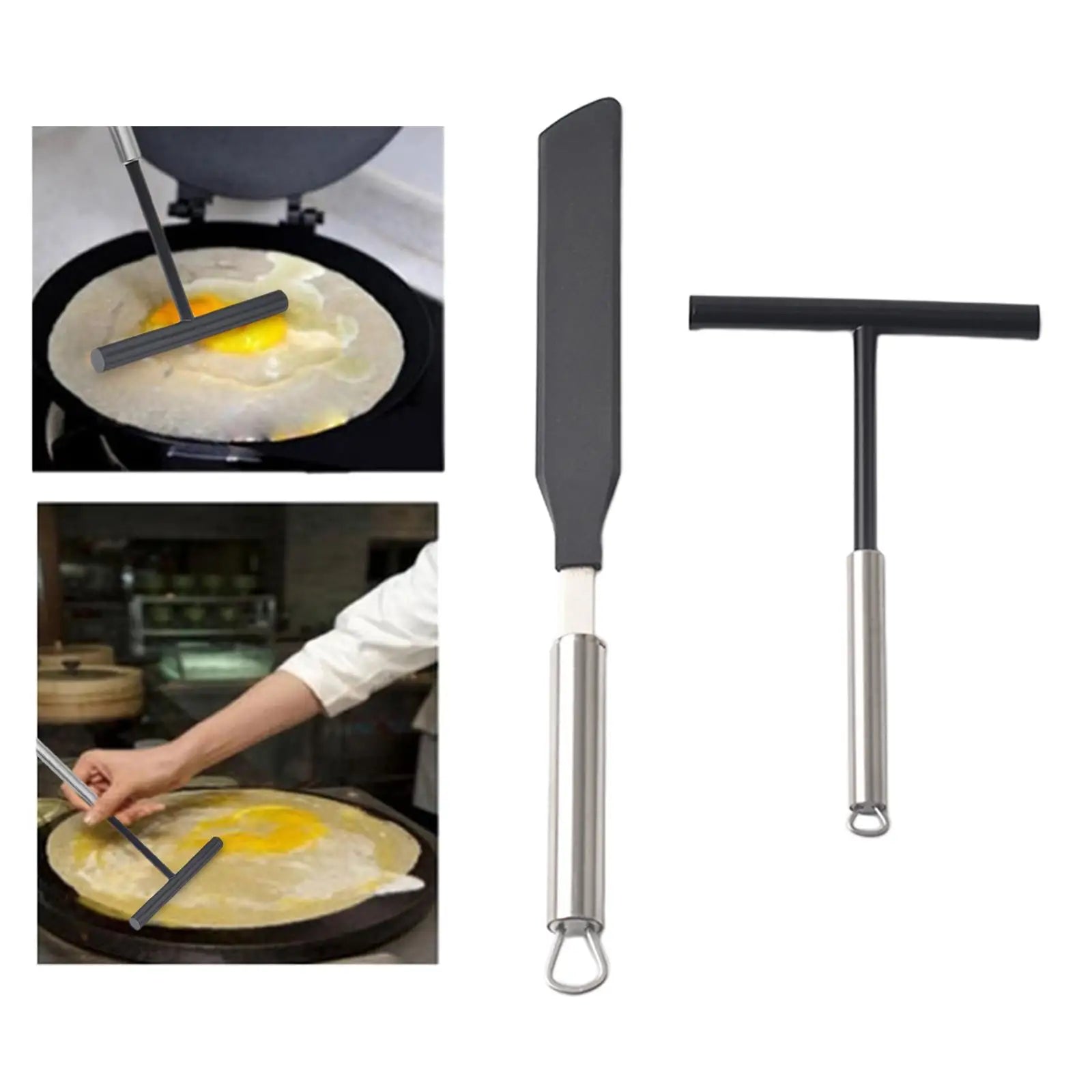 Ensemble d'ustensiles de cuisine pour épandeur de crêpes et spatule, outils de crêpière, pâte à crêpes, ustensiles de cuisine pour décrochage, 2x