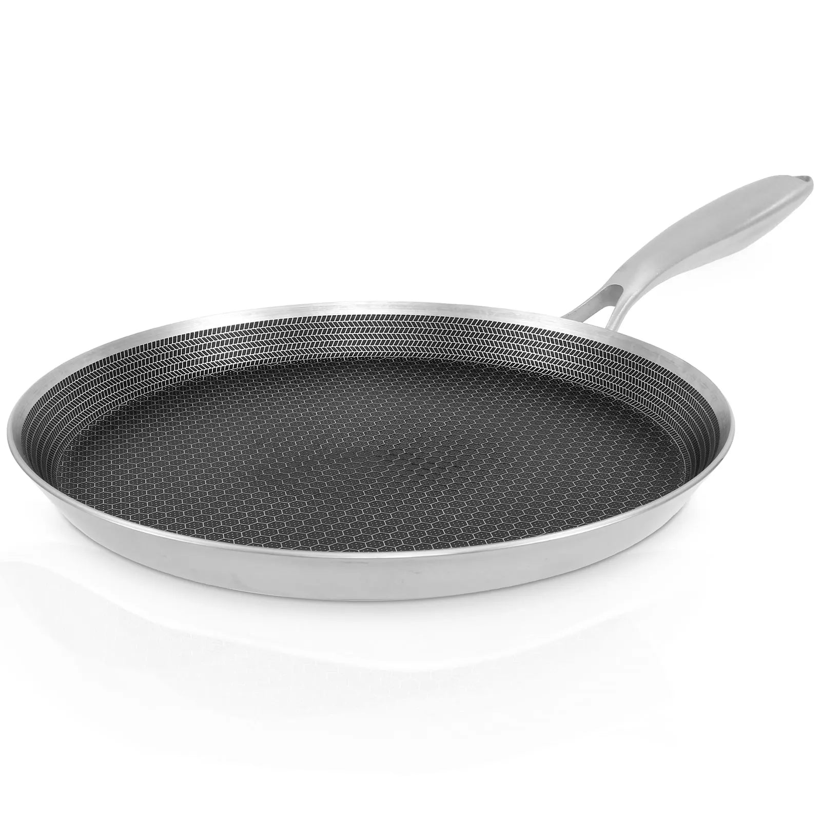 Poêle à Crêpe Antiarina en Forme de Nid d'Abeille, en Acier Inoxydable, avec Poignée Ergonomique, pour la Cuisine, à Induction, Compatible avec Tortilla