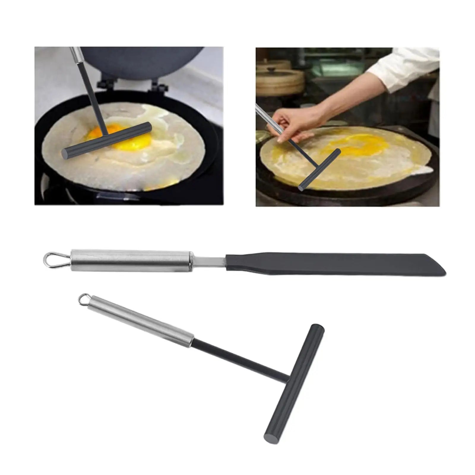 Ensemble d'ustensiles de cuisine pour épandeur de crêpes et spatule, outils de crêpière, pâte à crêpes, ustensiles de cuisine pour décrochage, 2x