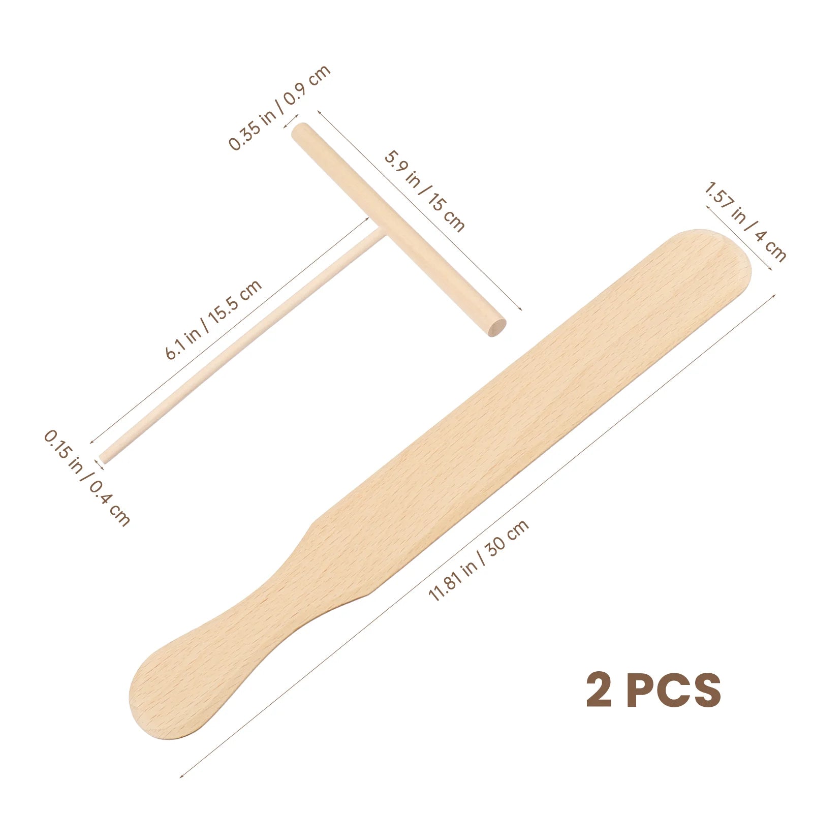 Spatule à crêpes en bois, ustensile à crêpes, râteau de cuisine, grattoir, ensemble poupée