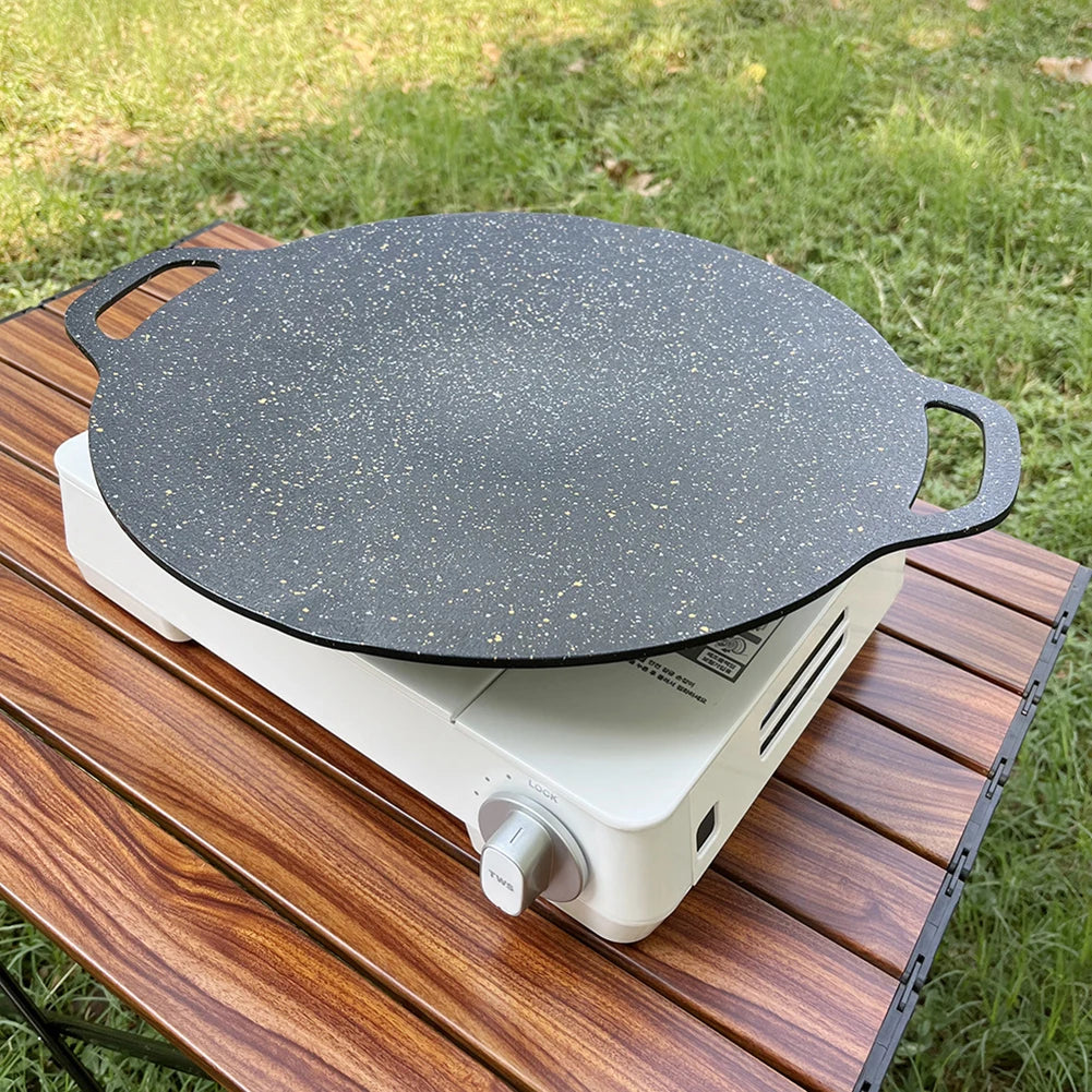 Poêle à crêpes antiarina ronde pour barbecue, cuisinière à induction polyvalente pour camping en plein air, ustensiles de cuisine, outils ménagers