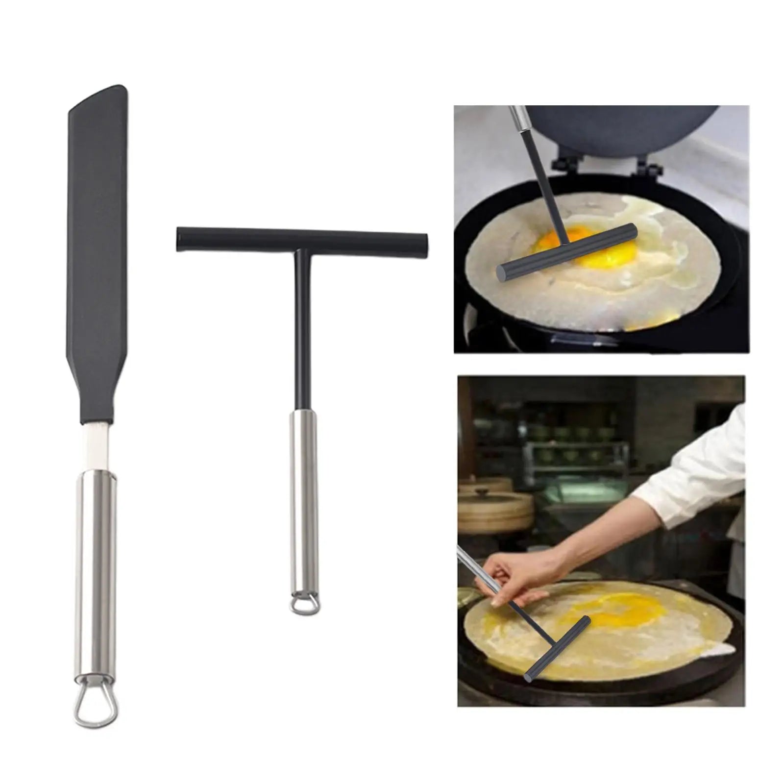 Ensemble d'ustensiles de cuisine pour épandeur de crêpes et spatule, outils de crêpière, pâte à crêpes, ustensiles de cuisine pour décrochage, 2x